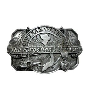 Vintage 1985 Siskiyou Vietnam Veteran The Forgotten Warrior Belt Buckle #30